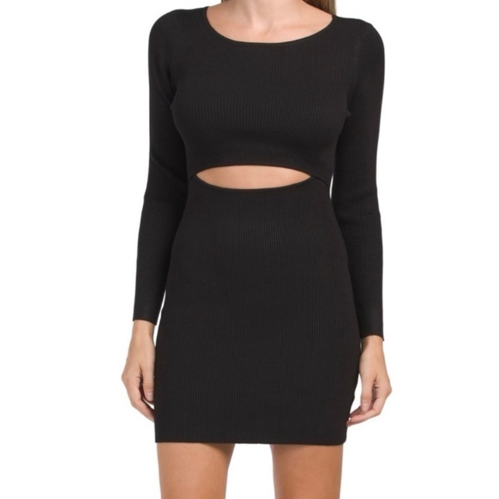 NWT House of Harlow 1960 Compression Rib Knit Cutout Dress